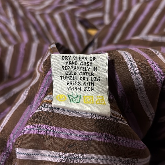 BUGATCHI Uomo 100% Cotton Long Sleeved Button Down Dress Casual Shirt - Picture 5 of 9